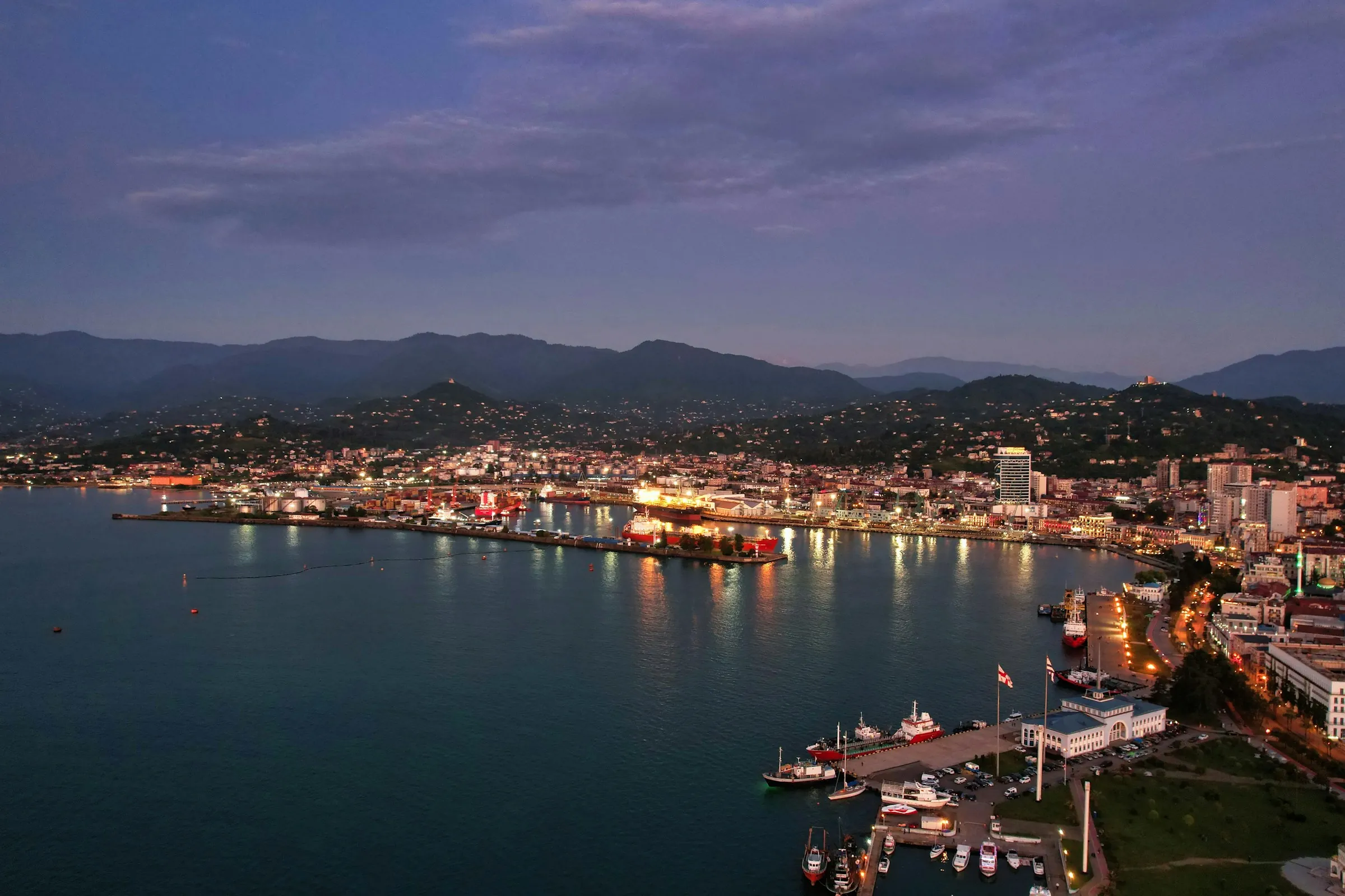 Batumi bay at dusk
